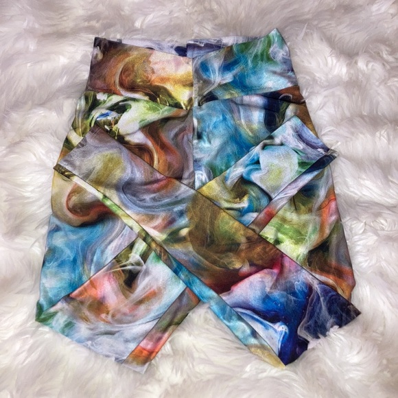 LINEAGE Rainbow 🌈 Smoke 💨 Colorful Swirl Leggings S/M - Picture 4 of 8